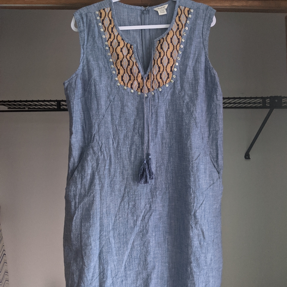 ARIAT sheath dress with tassels